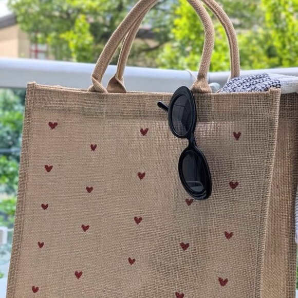 Hand Painted -  Heart & Pepper Tote Bag - Picture 1 of 3